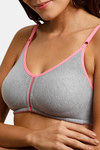 Rosaline Essentials Double Layered Non Wired 3/4th Coverage T-Shirt Bra - Grey Melange — thumbnail 5